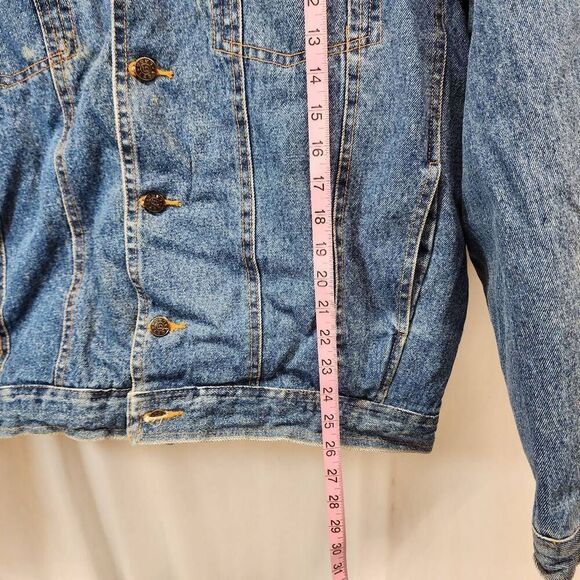 LADA Brand Men’s Large Vintage Denim Sherpa Lined Jacket Button-up - Picture 2 of 8